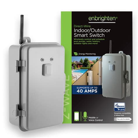 enbrighten z-wave plus 40-amp indoor/outdoor metal box smart switch|enbrighten z wave hub.